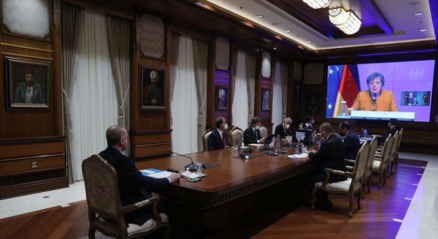 Cumhurbaşkanı Erdoğan, Merkel ile görüştü