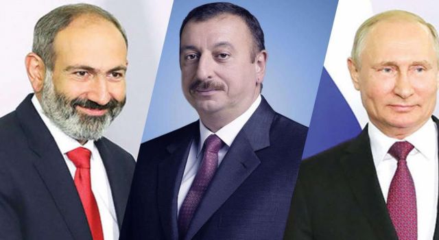 Aliyev, Putin ve Paşinyan'dan ortak bildiri açıklaması