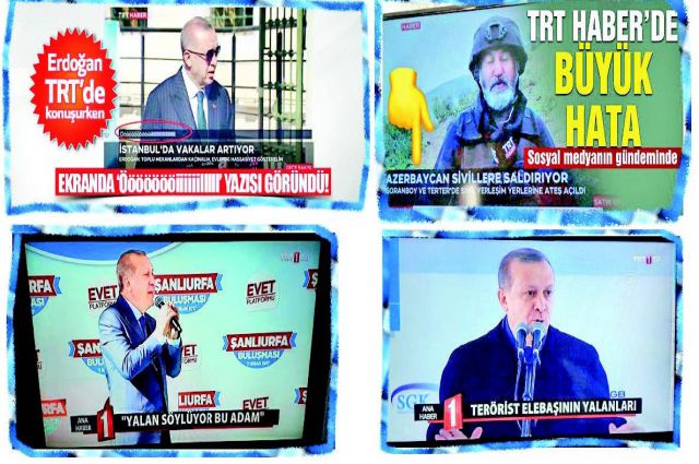 TRT'de tuhaf ekran yazıları