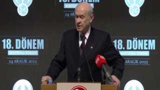 MHP Lideri Bahçeli 18. Dönem Siyaset ve Liderlik Okulu Sertifika töreninde açıklamalarda bulunuyor